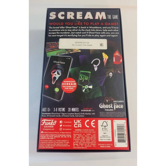 Funko Scream The Game New Open Box 3-4 Players 13+ Party Game - Picture 2 of 4